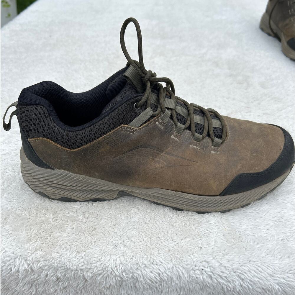 Merrell Forestbound Hiking Shoes 12 Brown Leather Lace Up Select Grip J99641